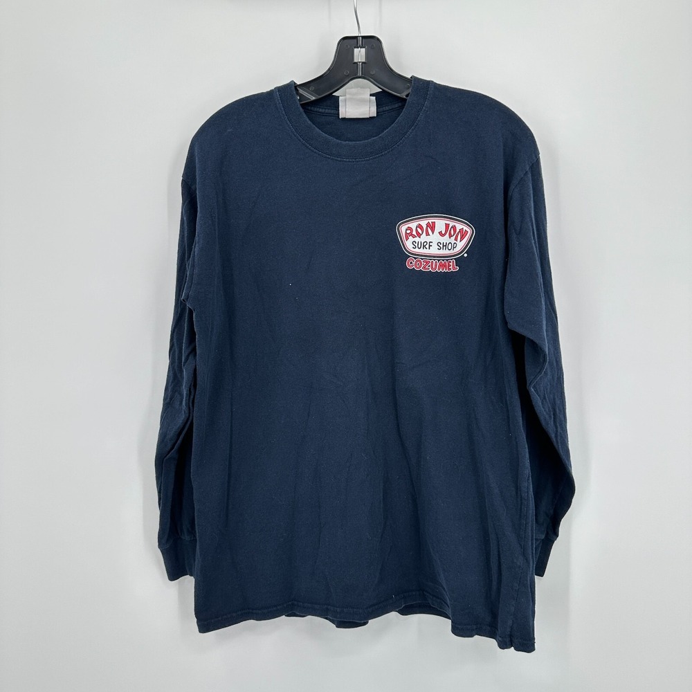 Vintage Ron Jon Surf Shop T-Shirt Mens Large Blue Cozumel Retro Surf Beach Skate